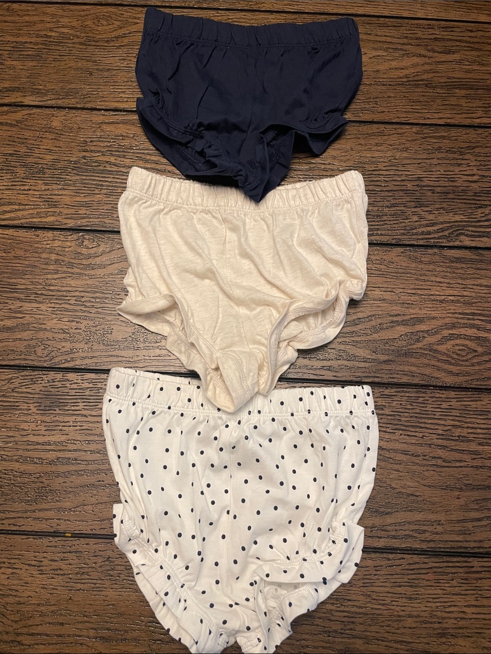 2T diaper covers - Navy, Cream & White Polka Dot